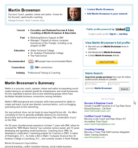 Martin Brossman on Linkedin - Social Media for Business in Raleigh NC
